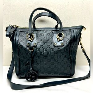 GUCCI 2 Way Guccissima Leather Charm Tote
